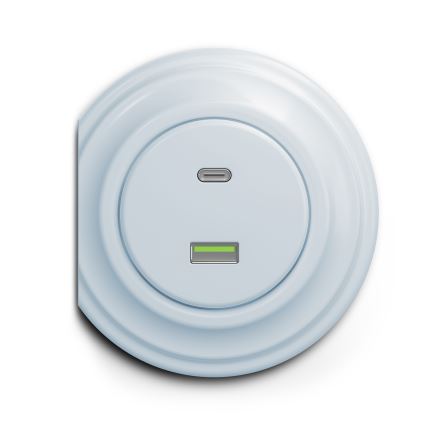 Reblig - Retro USB-udtag A+C, rammeløst, blå