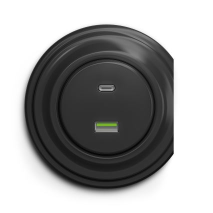 Reblig - Retro USB-udtag A+C uden ramme, anthracit
