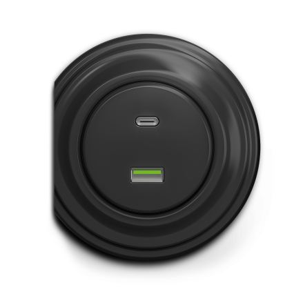 Reblig - Retro USB-udtag A+C uden ramme, anthracit