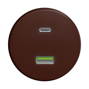 Reblig - Retro USB-udtag A+C uden ramme, brun
