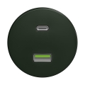 Reblig - Retro USB-udtag A+C uden ramme, grøn