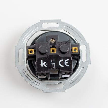Reblig - Trippel retro-stikkontakt til hjemmet med ramme, 230 V, antracit