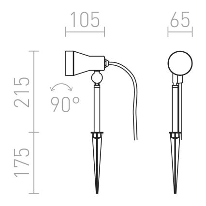 RED - Design Rendl - R10427 - Udendørslampe DIREZZA 1xGU10/35W/230V IP54