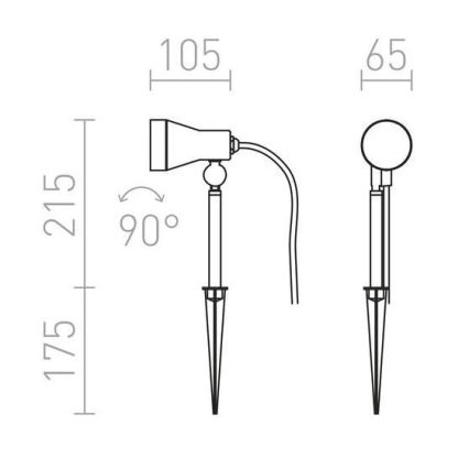 RED - Design Rendl - R10431 - Udendørslampe DIREZZA 1xGU10/35W/230V IP54