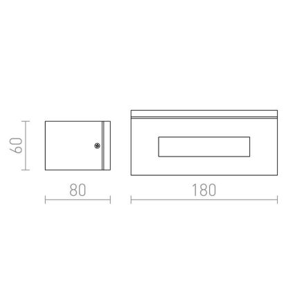 RED - Design Rendl-R10439 - Udendørs væglampe WOOP 1xR7s/48W/230V IP54