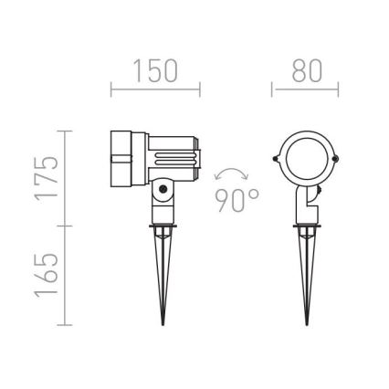 RED - Design Rendl - R10527 - LED udendørslampe GARY LED/10W/230V IP65 grå