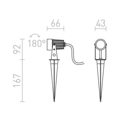 RED - Design Rendl - R10530 - LED udendørslampe GUN LED/3W/230V IP65