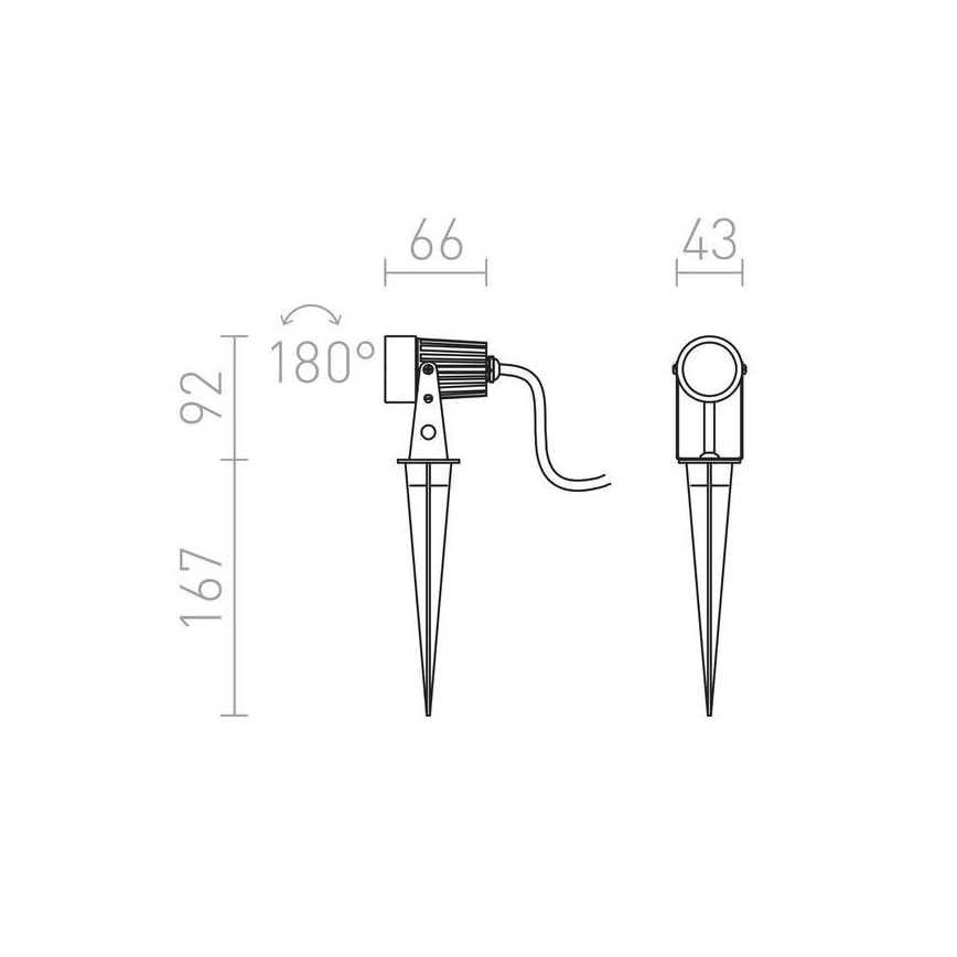 RED - Design Rendl - R10530 - LED udendørslampe GUN LED/3W/230V IP65