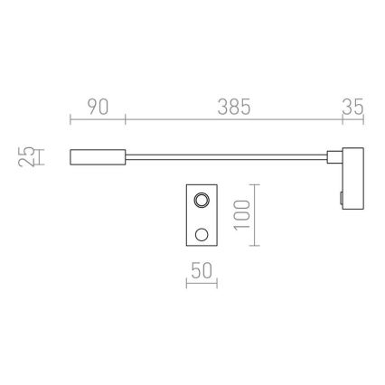 RED - Design Rendl - R10541 - LED væglampe AIM LED/3W/230V sort