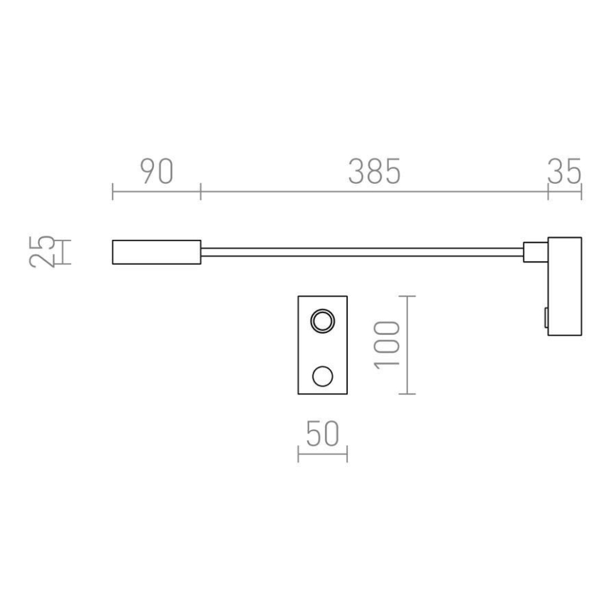 RED - Design Rendl - R10541 - LED væglampe AIM LED/3W/230V sort