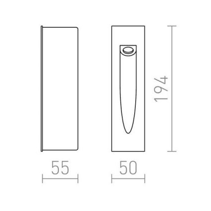 RED - Design Rendl - R10545 - Udendørs LED indbygningslampe GAP LED/3W/230V IP54