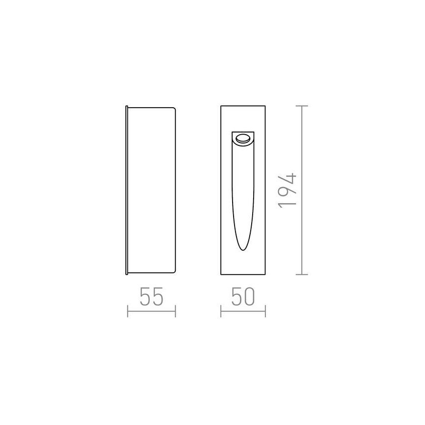 RED - Design Rendl - R10545 - Udendørs LED indbygningslampe GAP LED/3W/230V IP54