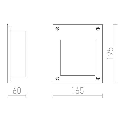 RED - Design Rendl-R10546 - Udendørs LED indbygningslampe AKORD LED/3W/230V IP65