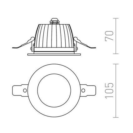 RED - Design Rendl - R10565 - LED indbygningsspot til badeværelse AMIGA 8W/230V IP65