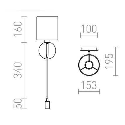 RED - Design Rendl - R10580 - LED væglampe VERSA 1xE27/42W/230V + LED/3W