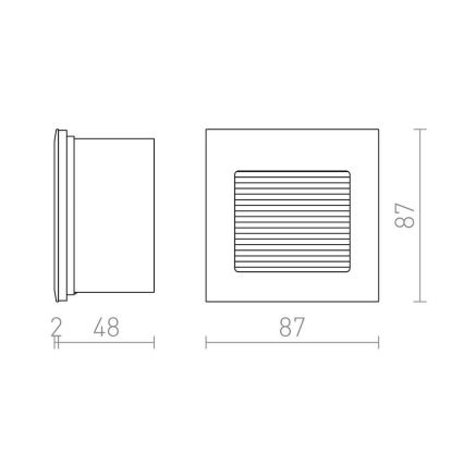 RED - Design Rendl - R10606 - LED indbygningslampe INTRO LED/1W/230V