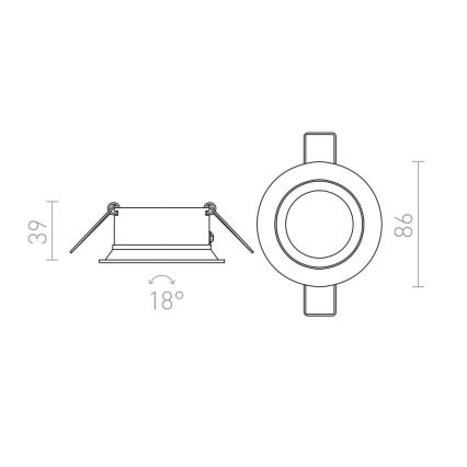 RED - Design Rendl - R11738 - Indbygningslampe SOBER 1xGU10/50W/230V hvid