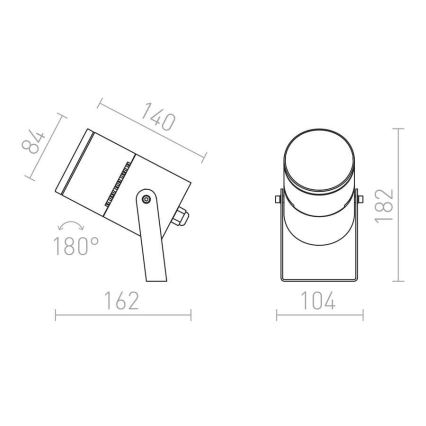 RED - Design Rendl - R11754 - LED udendørslampe ROSS LED/9W/230V IP65