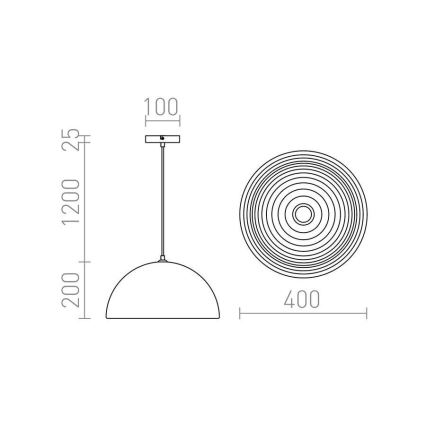 RED - Design Rendl - R11766 - Pendel CARISSIMA 1xE27/42W/230V