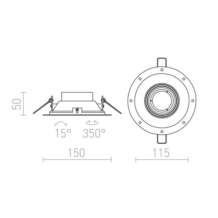 RED - Design Rendl - R12046 - Indbygningsspot IPSO 1xGU10/50W/230V