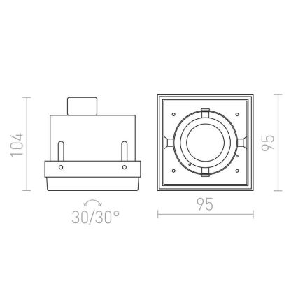 RED - Design Rendl - R12052 - Indbygningslampe ELECTRA 1xGU10/50W/230V