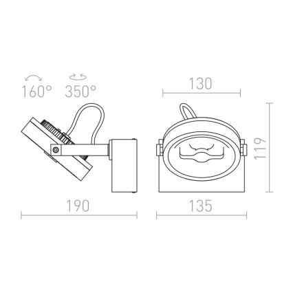 RED - Design Rendl - R12332 - LED vægspot KELLY LED/12W/230V