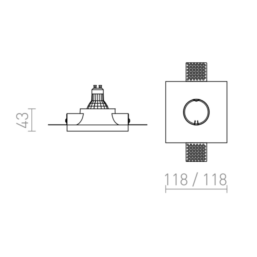 RED - Design Rendl - R12358 - Indbygningslampe DINGO 1xGU10/35W/230V