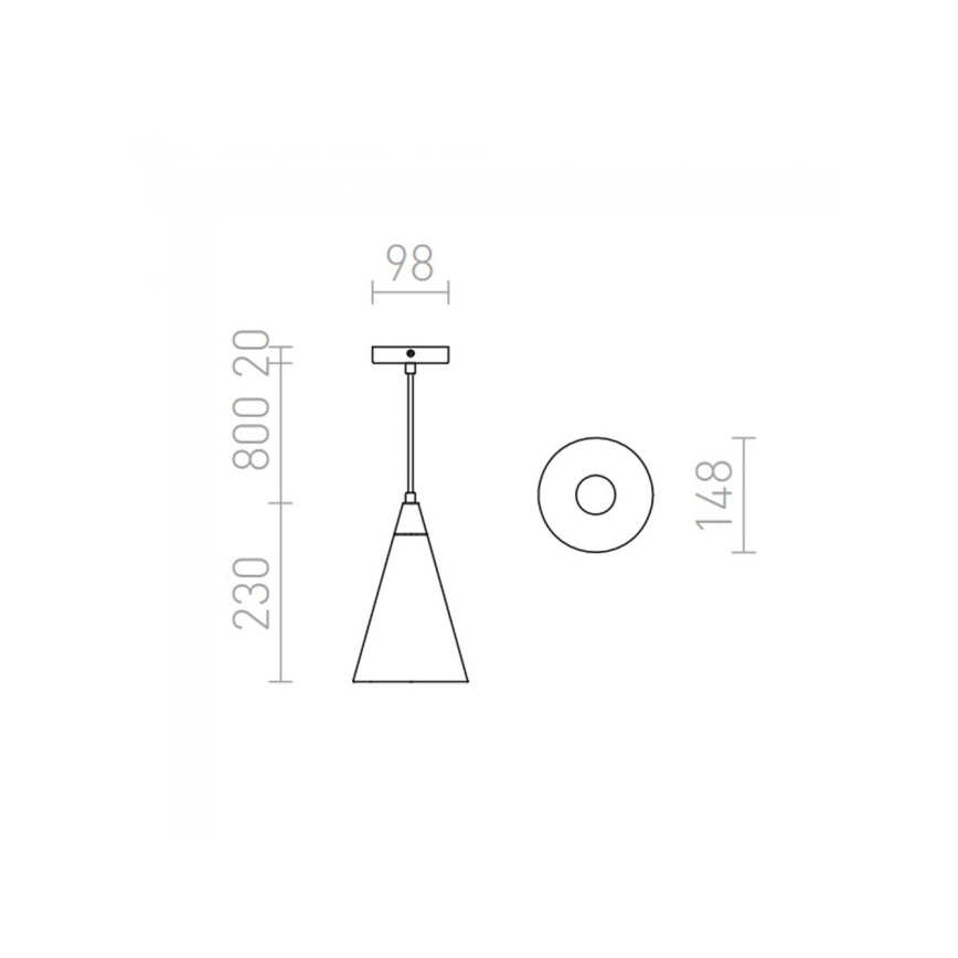 RED - Design Rendl - R12380 - Pendel HEIDI 1xE27/28W/230V beton/træ