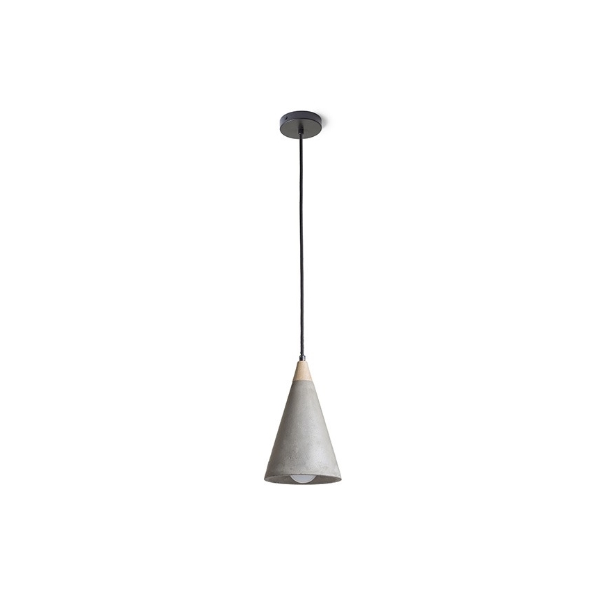 RED - Design Rendl - R12380 - Pendel HEIDI 1xE27/28W/230V beton/træ