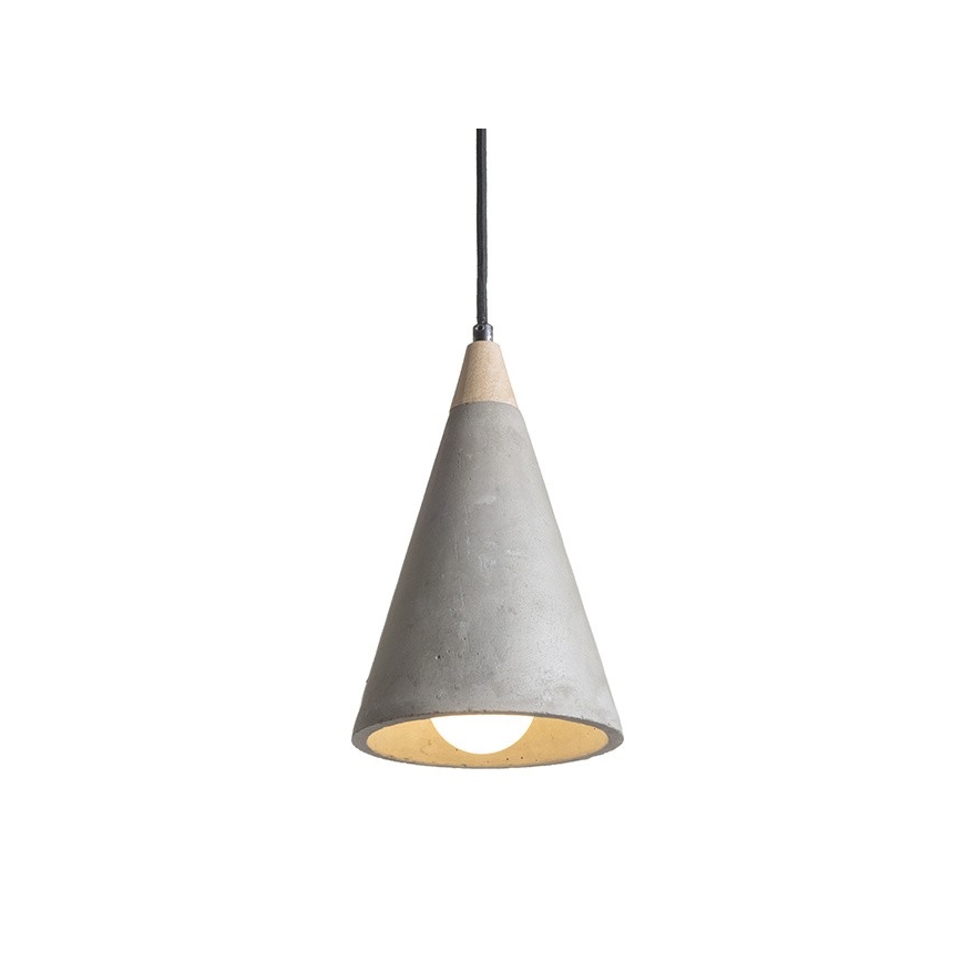 RED - Design Rendl - R12380 - Pendel HEIDI 1xE27/28W/230V beton/træ