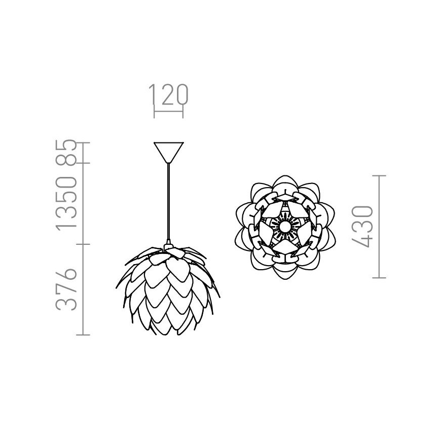 RED - Design Rendl - R12381 - Pendel ENCOMBRE 1xE27/42W/230V