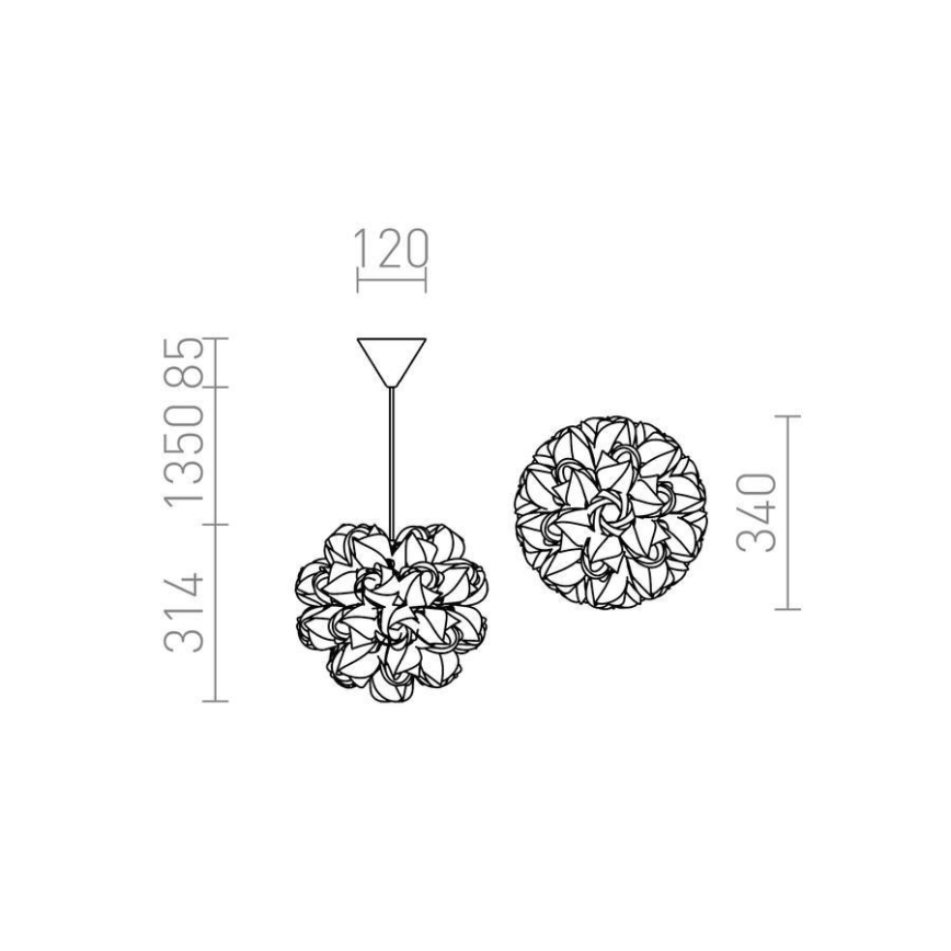 RED - Design Rendl - R12384 - Pendel COCO 1xE27/28W/230V