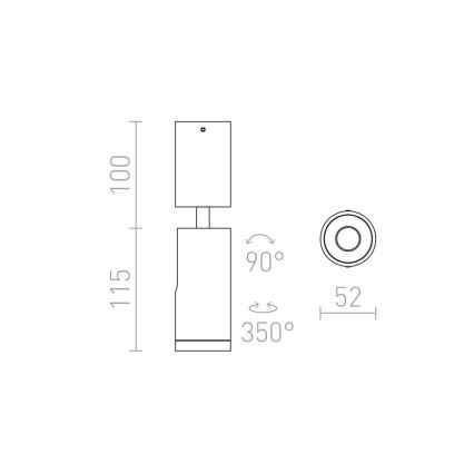 RED - Design Rendl - R12497 - LED spotlampe BOGARD LED/5W/230V sort