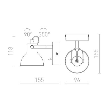 RED - Design Rendl - R12508 - Vægspot ROSITA 1xGU10/9W/230V