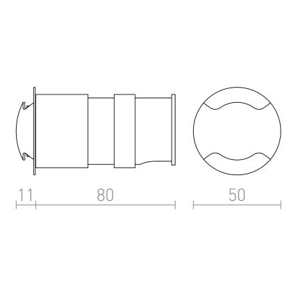 RED - Design Rendl-R12618 - Udendørs LED indbygningslampe KICK LED/1W/230V IP54