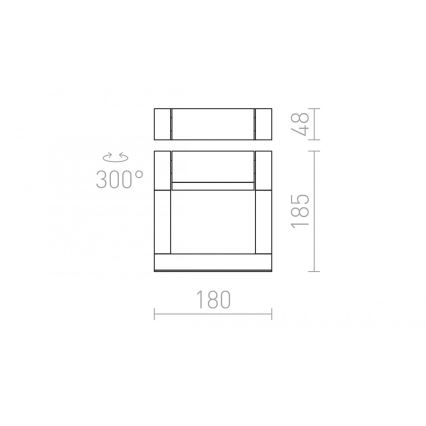 RED - Design Rendl - R12623 - Udendørs LED væglampe AQUE LED/8W/230V IP54