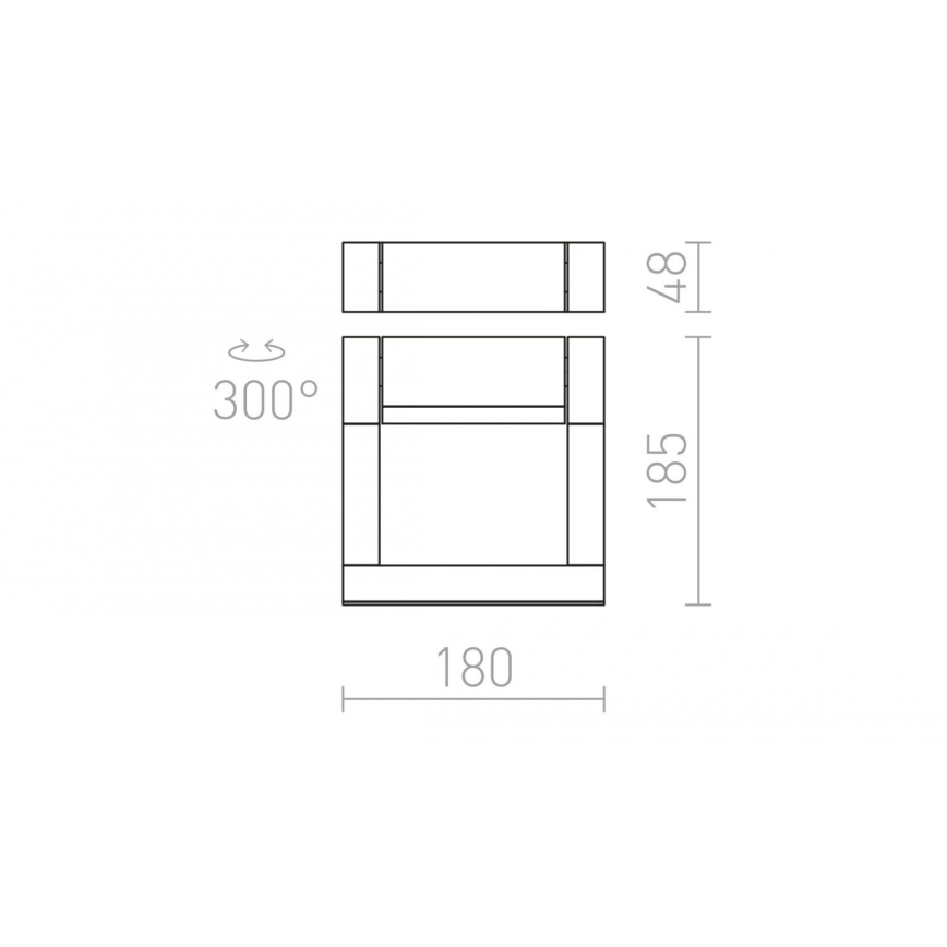 RED - Design Rendl - R12623 - Udendørs LED væglampe AQUE LED/8W/230V IP54