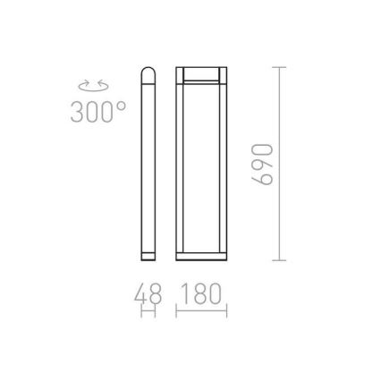 RED - Design Rendl - R12624 - LED udendørslampe AQUE LED/8W/230V IP54 sort