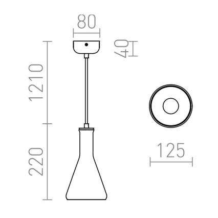 RED - Design Rendl - R12663 - Pendel PULIRE 1xE14/28W/230V