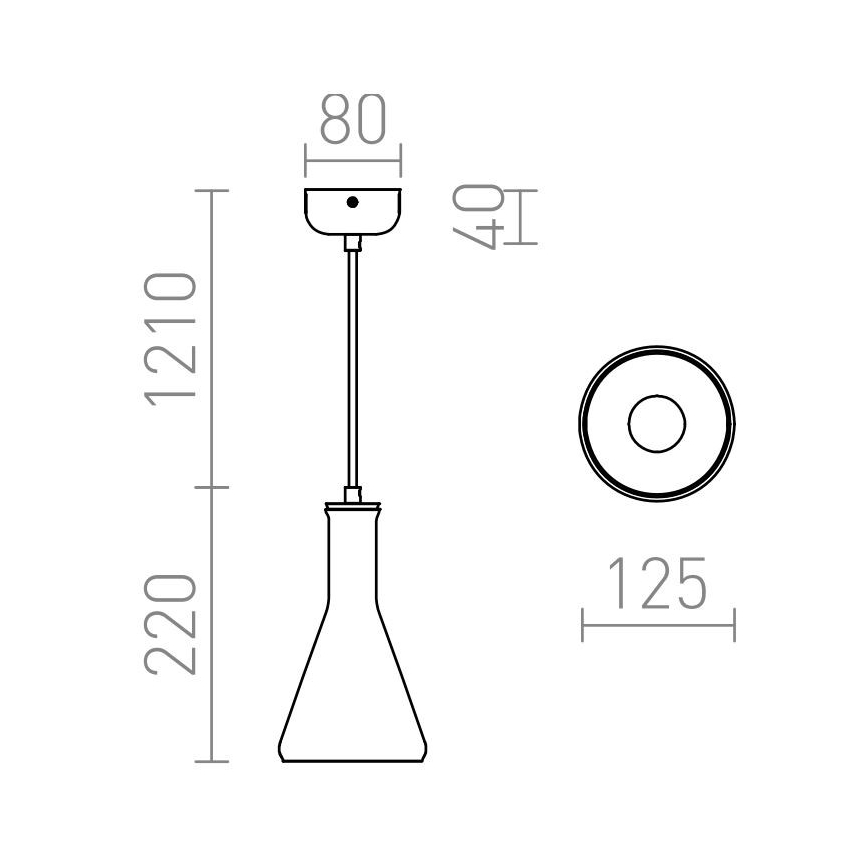 RED - Design Rendl - R12663 - Pendel PULIRE 1xE14/28W/230V