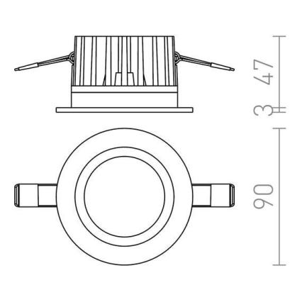 RED - Design Rendl-R12716 - LED indbygningslampe til badeværelse TOLEDO 8W/230V IP44