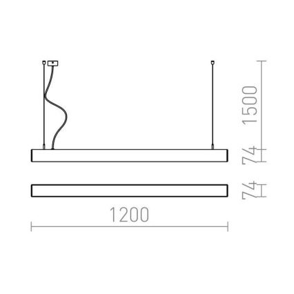 RED - Design Rendl - R12721 - LED pendel PESANTE LED/40W/230V sort