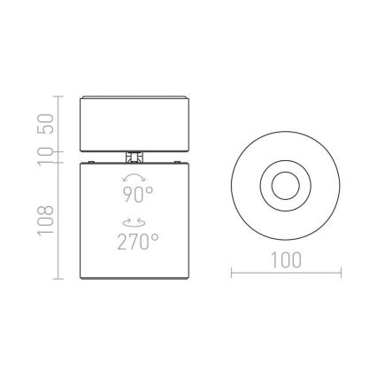 RED - Design Rendl - R12840 - LED spotlampe CONDU LED/20W/230V sort