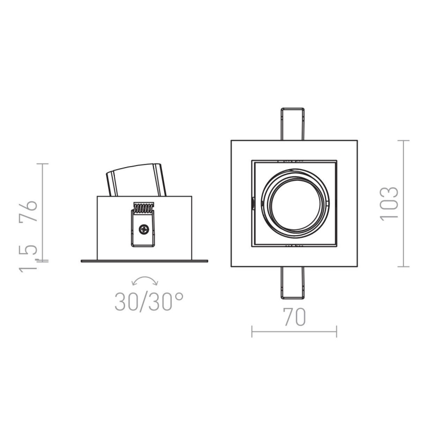 RED - Design Rendl - R12856 - LED indbygningslampe BONDY LED/7W/230V