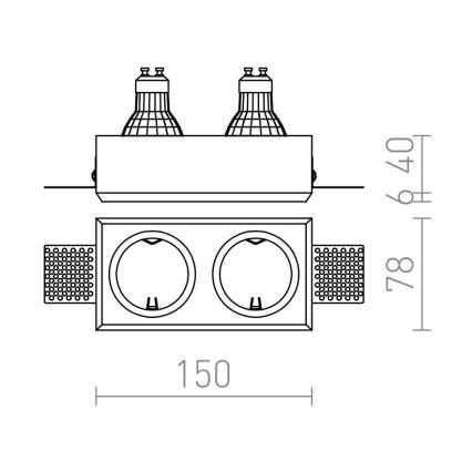 RED - Design Rendl - R12900 - Indbygningsspot QUO 2xGU10/35W/230V