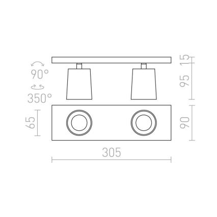 RED - Design Rendl - R12915 - Spotlampe KENNY 2xGU10/35W/230V