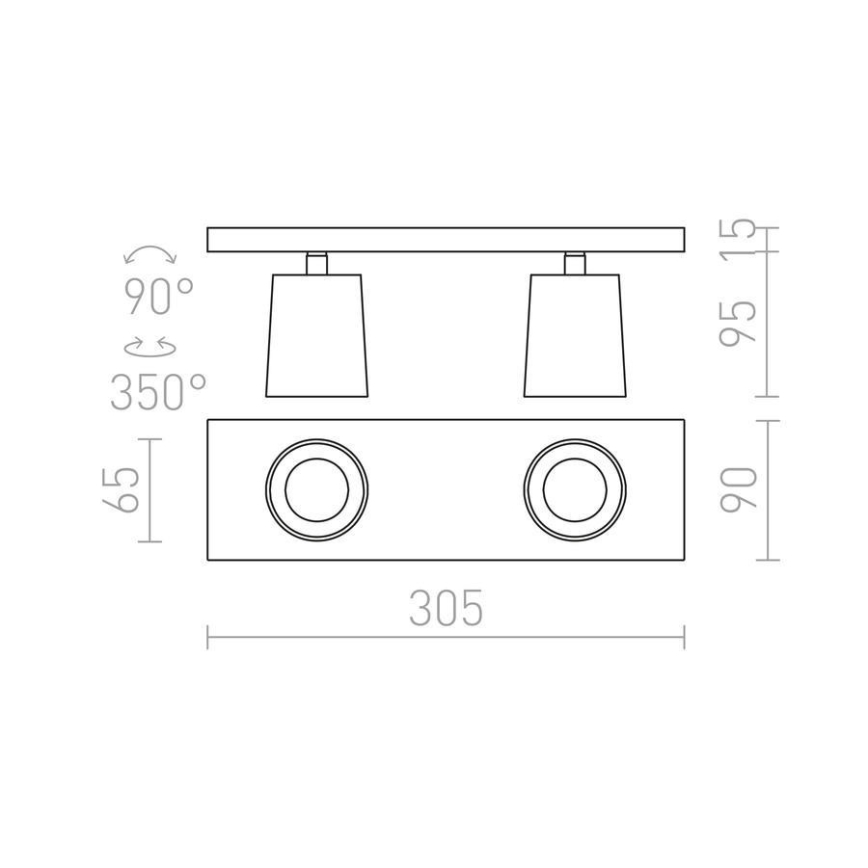 RED - Design Rendl - R12915 - Spotlampe KENNY 2xGU10/35W/230V