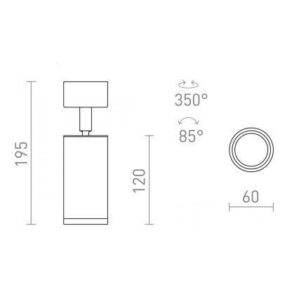 RED - Design Rendl - R13363 - Spotlampe BELENOS 1xGU10/9W/230V