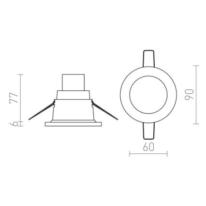 RED - R12659 - Indbygningslampe til badeværelse LEROY 1xGU5,3/35W/12V IP44