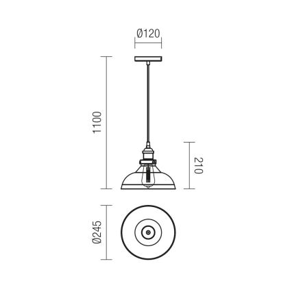 Redo 01-1002 - Lysekrone i en snor SAVILLE 1xE27/42W/230V